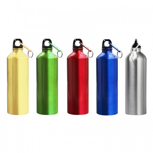 Aluminium Bottle with Carabiner (Metallic Colours)